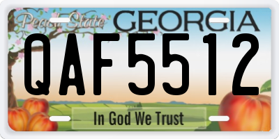 GA license plate QAF5512