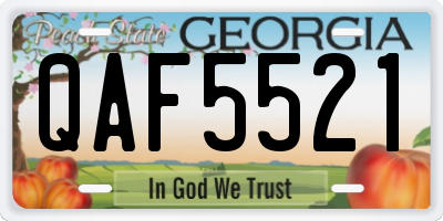 GA license plate QAF5521