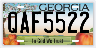 GA license plate QAF5522