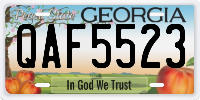 GA license plate QAF5523
