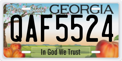 GA license plate QAF5524