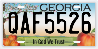 GA license plate QAF5526