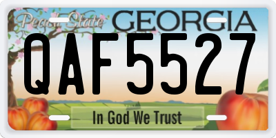 GA license plate QAF5527