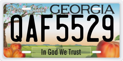 GA license plate QAF5529