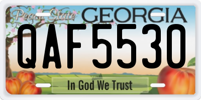 GA license plate QAF5530