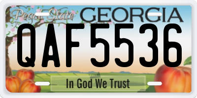 GA license plate QAF5536