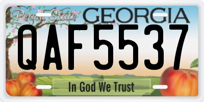 GA license plate QAF5537