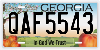 GA license plate QAF5543