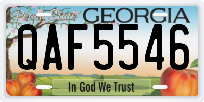 GA license plate QAF5546