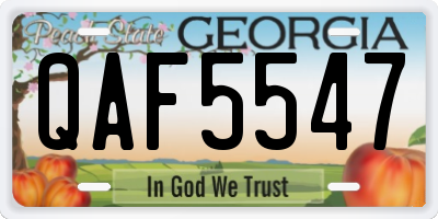 GA license plate QAF5547