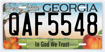 GA license plate QAF5548