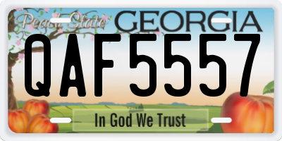 GA license plate QAF5557
