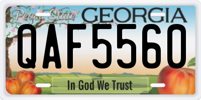 GA license plate QAF5560