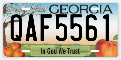 GA license plate QAF5561