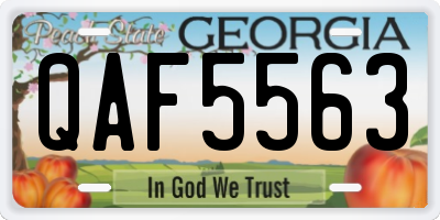 GA license plate QAF5563
