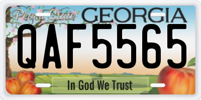 GA license plate QAF5565