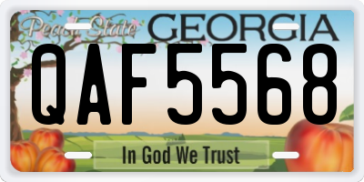 GA license plate QAF5568