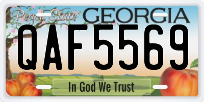 GA license plate QAF5569