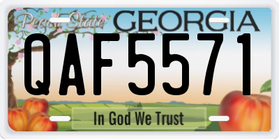 GA license plate QAF5571