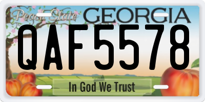 GA license plate QAF5578