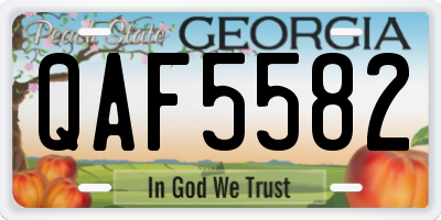 GA license plate QAF5582