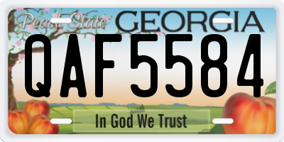 GA license plate QAF5584