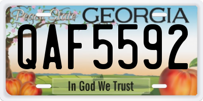 GA license plate QAF5592