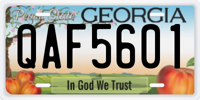 GA license plate QAF5601