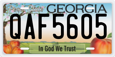 GA license plate QAF5605