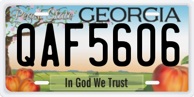 GA license plate QAF5606
