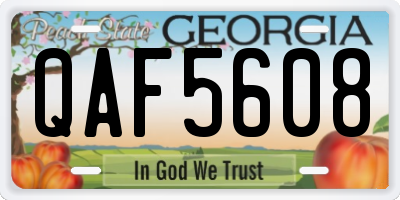 GA license plate QAF5608