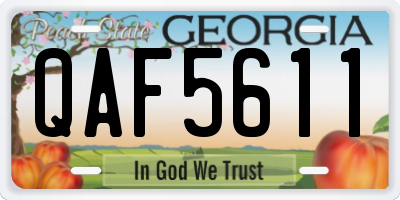 GA license plate QAF5611