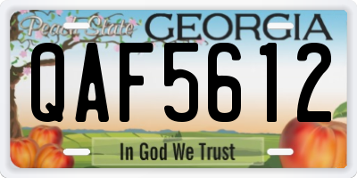 GA license plate QAF5612
