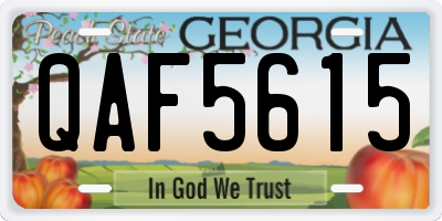 GA license plate QAF5615