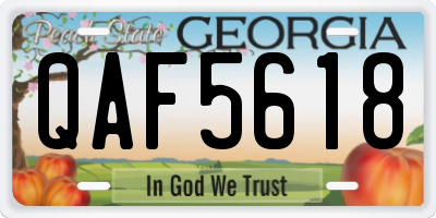 GA license plate QAF5618