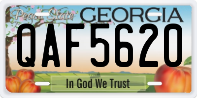 GA license plate QAF5620