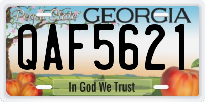 GA license plate QAF5621