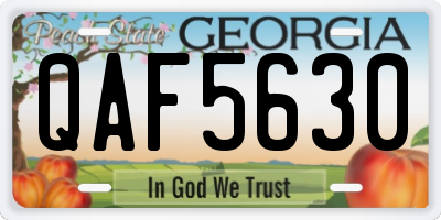 GA license plate QAF5630