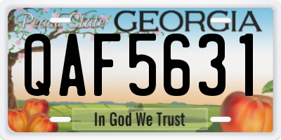 GA license plate QAF5631