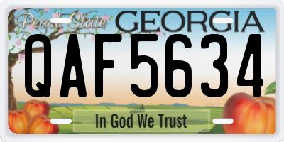 GA license plate QAF5634