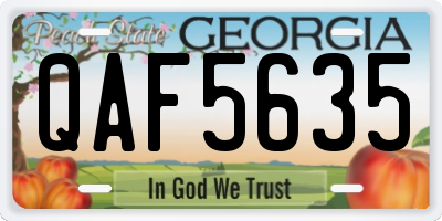 GA license plate QAF5635