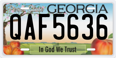 GA license plate QAF5636