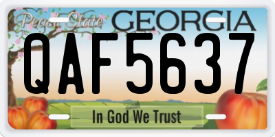 GA license plate QAF5637