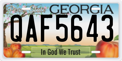 GA license plate QAF5643