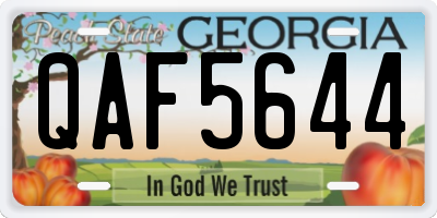 GA license plate QAF5644