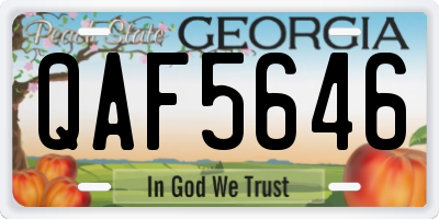 GA license plate QAF5646