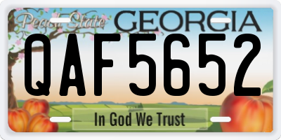 GA license plate QAF5652