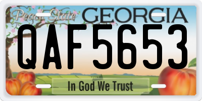 GA license plate QAF5653