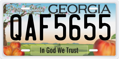 GA license plate QAF5655