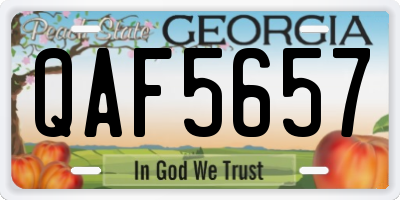 GA license plate QAF5657